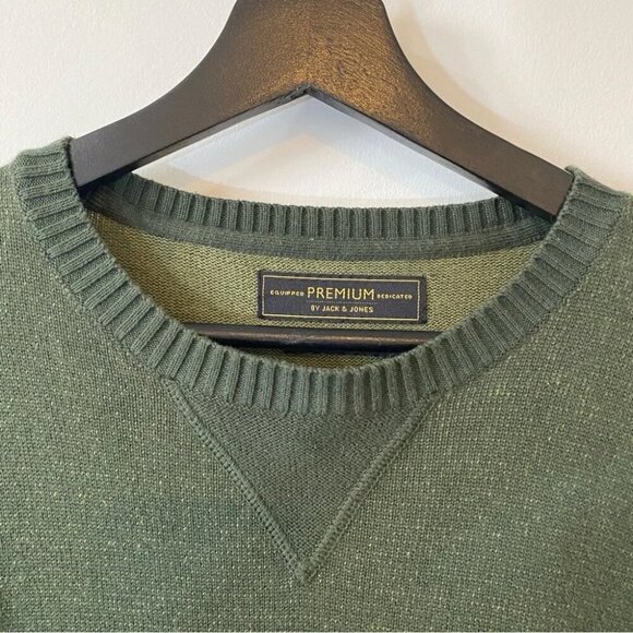 Jack & Jones L Jacob Crew Neck in Hunter Green 100% Cotton - Picture 2 of 16